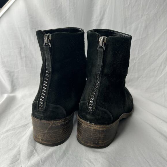 Marsell Suede Block Heel Ankle Boots Size 38.5 (US 8) Black *Blemishes - Picture 4 of 9
